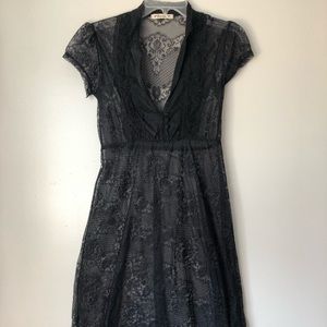 Forever 21 Sheer Black Lace Dress